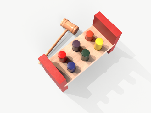 Wooden Sorter 6 pc 3D Модель