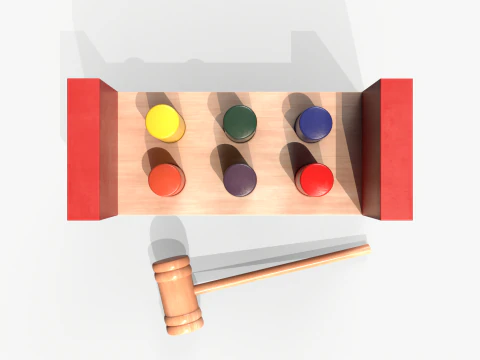 Wooden Sorter 6 pc 3D Model