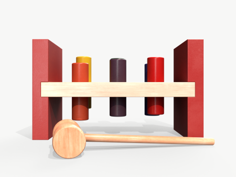 Wooden Sorter 6 pc 3D Модель