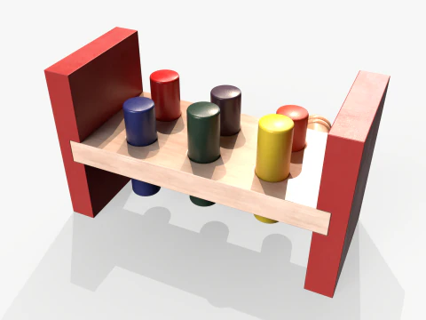 Wooden Sorter 6 pc 3D Model