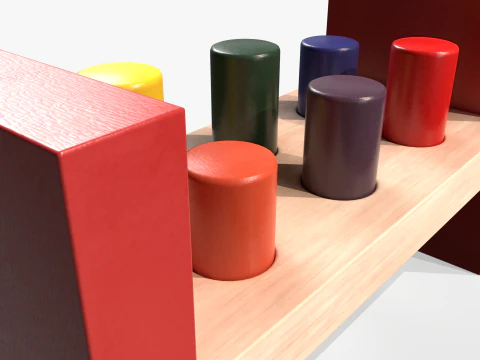 Wooden Sorter 6 pc 3D Model