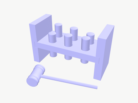 Wooden Sorter 6 pc 3D Модель