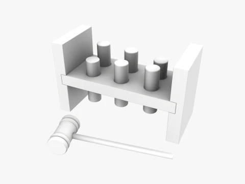 Wooden Sorter 6 pc 3D Model