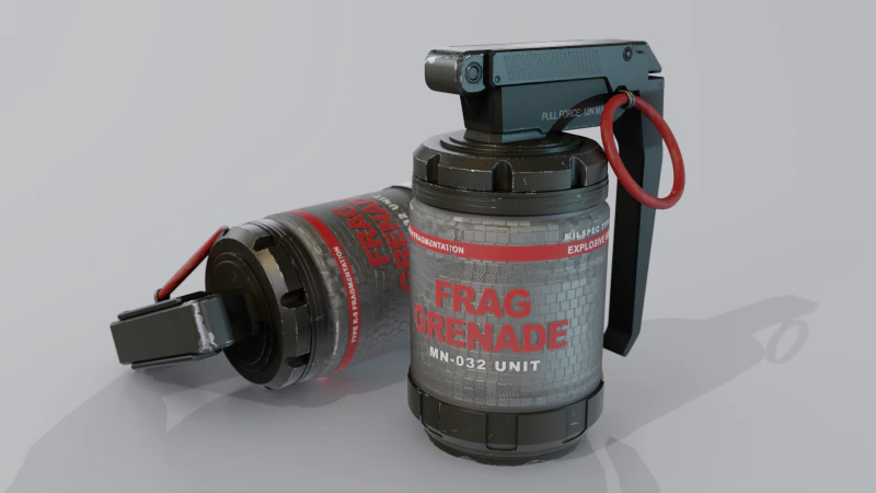 Sci-Fi Frag Grenade 3D Model .c4d .max .obj .3ds .fbx .stl .blend 