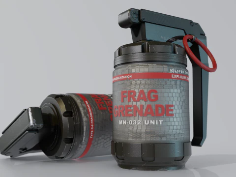 Sci-Fi Frag Grenade 3D Model
