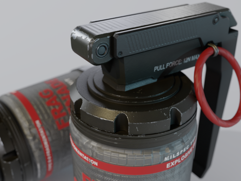 Sci-Fi Frag Grenade 3D Model