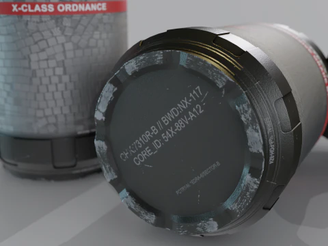 Sci-Fi Frag Grenade 3D Model