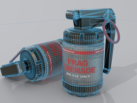 Sci-Fi Frag Grenade 3D Model