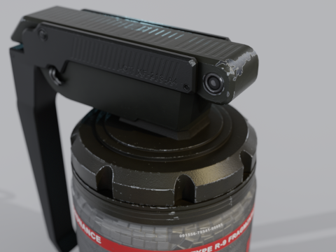 Sci-Fi Frag Grenade 3D Model