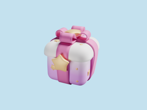Pink gift 3Dモデル