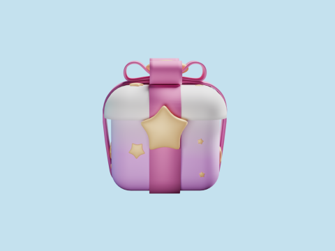 Pink gift 3D Модель