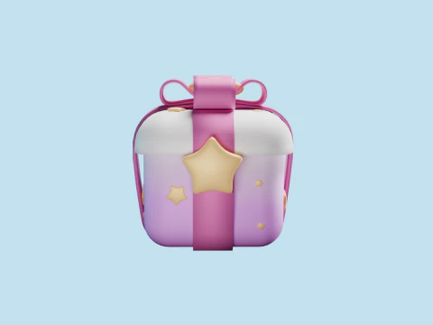 Pink gift 3D Model