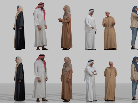 Arab Character - Man and Woman 3D Model