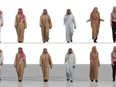 Arab Character - Man and Woman 3D Model