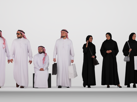 Arab Character - Man and Woman 3D Model