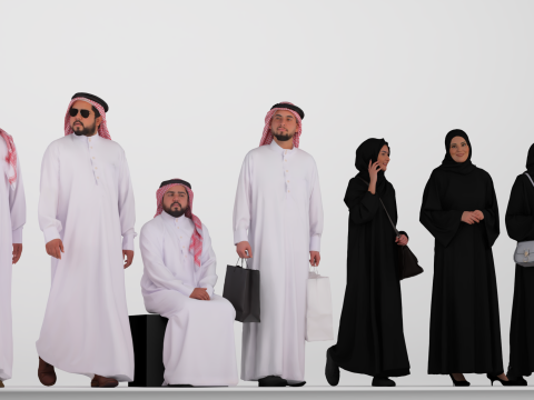 Arab Character - Man and Woman 3D Model