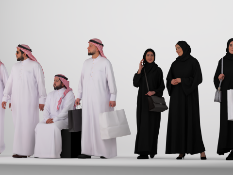 Arab Character - Man and Woman 3D Model