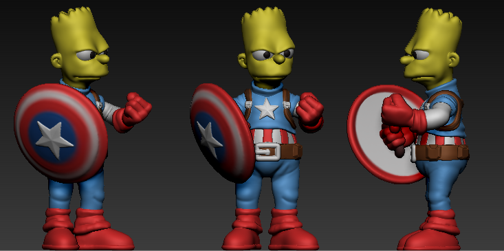 The Simpsons - Captain Bart 3D-printmodel .c4d .max .obj .3ds .fbx .stl .blend 