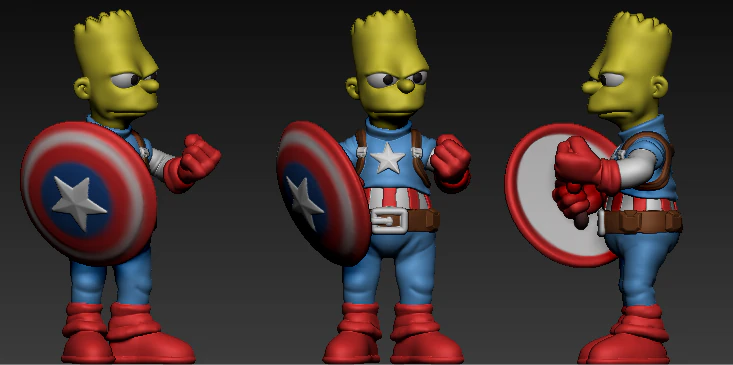 The Simpsons - Captain Bart 3D Print Model .c4d .max .obj .3ds .fbx .stl .blend
