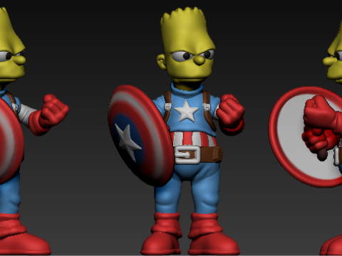 The Simpsons - Captain Bart 3D Print Model