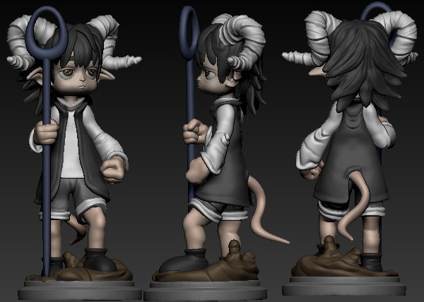 TieflingChibi 3D Print Model .c4d .max .obj .3ds .fbx .stl .blend 
