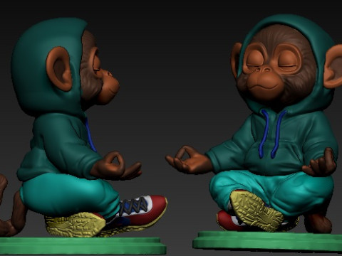 Zen Monkey 3D Print Model