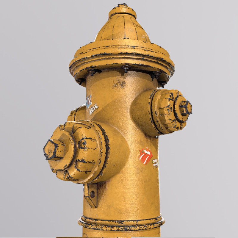 Fire Hydrant 3D Модель .c4d .max .obj .3ds .fbx .stl .blend 