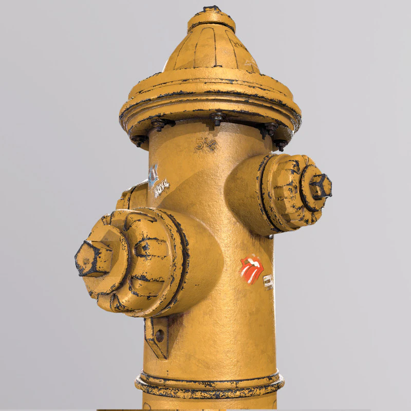 Fire Hydrant 3D Model .c4d .max .obj .3ds .fbx .stl .blend 