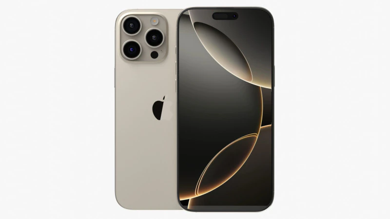 Apple iPhone 16 Pro Max Natural Titanium 3D Model .c4d .max .obj .3ds .fbx .stl .blend 