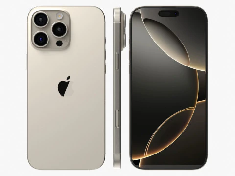Apple iPhone 16 Pro Max Natural Titanium 3D Model