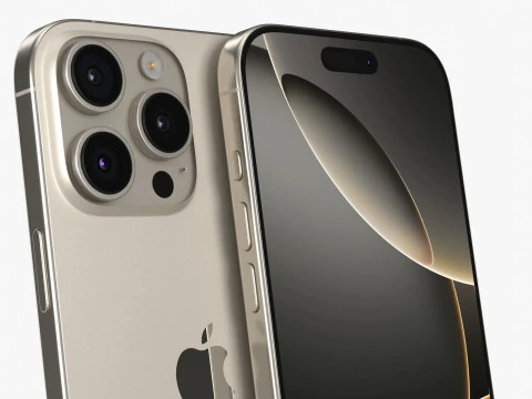 Apple iPhone 16 Pro Max Natural Titanium 3D Model