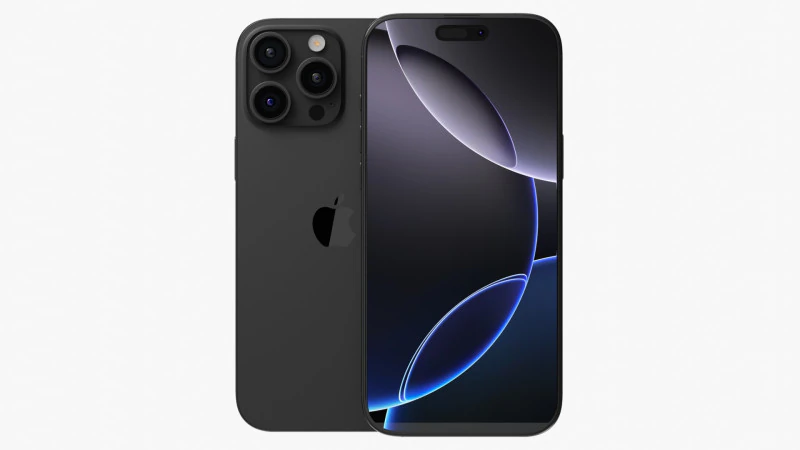 Apple iPhone 16 Pro Max Black Titanium 3D Model .c4d .max .obj .3ds .fbx .stl .blend 