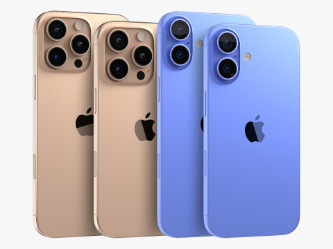 Apple iPhone 16 And Plus And Pro And Pro Max 3D Model