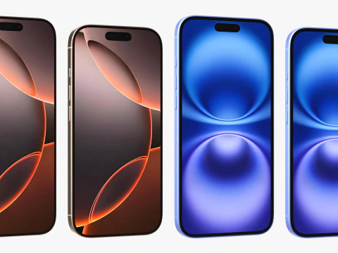 Apple iPhone 16 And Plus And Pro And Pro Max 3D Model