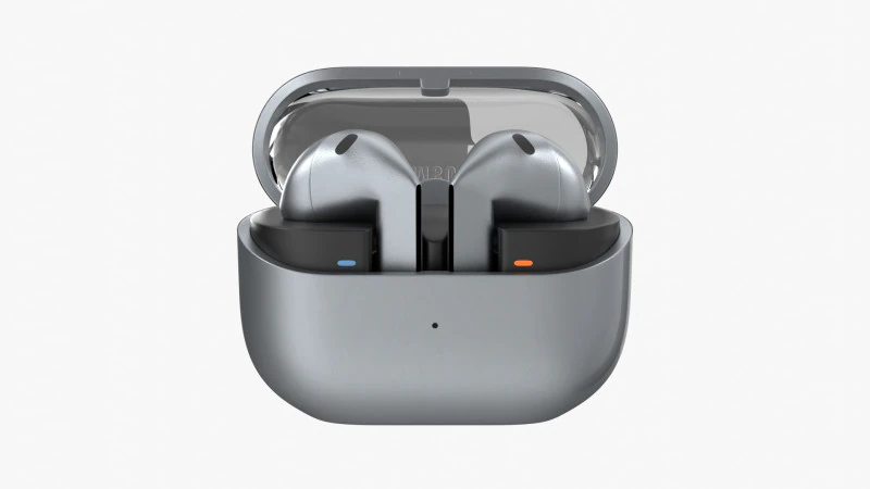 Samsung Galaxy Buds 3 Silver 3D Model .c4d .max .obj .3ds .fbx .stl .blend