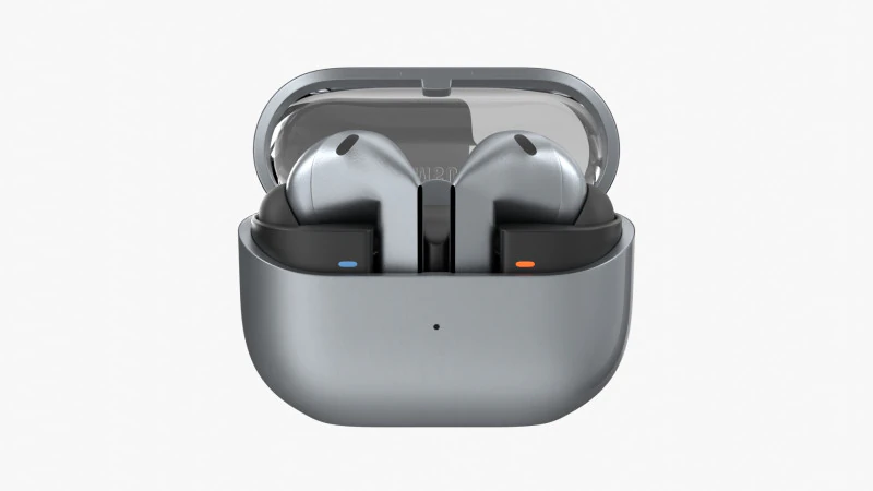 Samsung Galaxy Buds 3 Pro Silver 3D Model .c4d .max .obj .3ds .fbx .stl .blend 