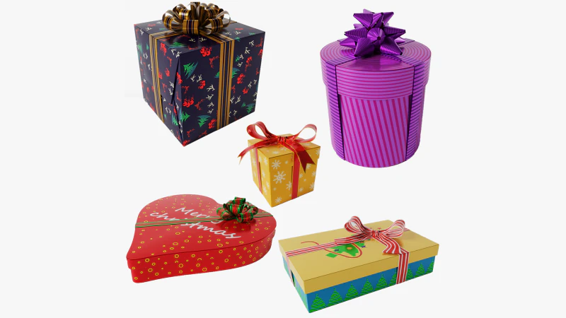 Christmas gifts 3D Model .c4d .max .obj .3ds .fbx .stl .blend