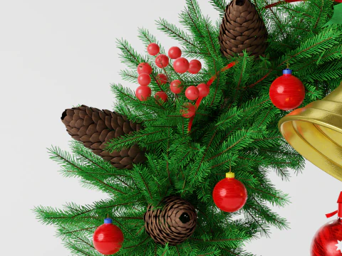 Christsmas Wreath With Bells 3D Model