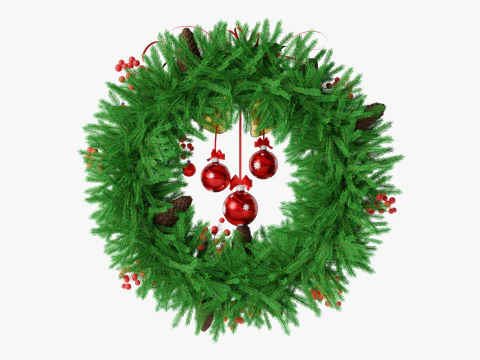 Christsmas Wreath With Bells 3D Model