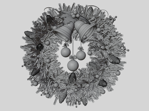 Christsmas Wreath With Bells 3D 모델