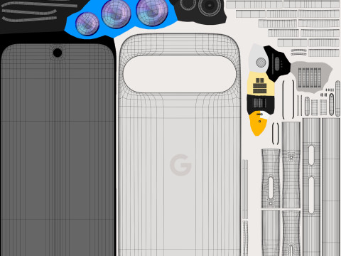 Google Pixel 9 Porcelain Model 3D