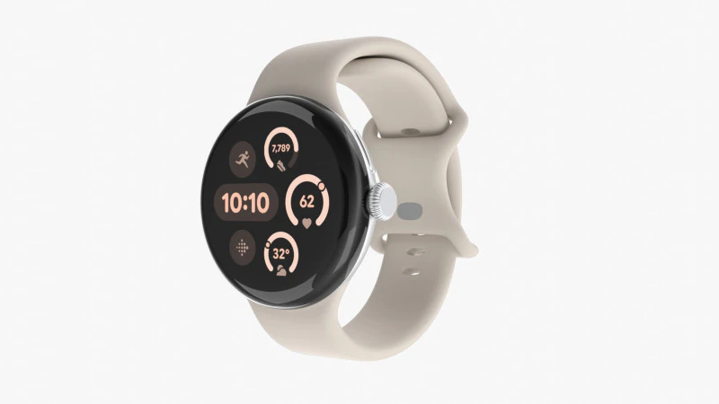 Google Pixel Watch 3 Porcelain 3D Model .c4d .max .obj .3ds .fbx .stl .blend 