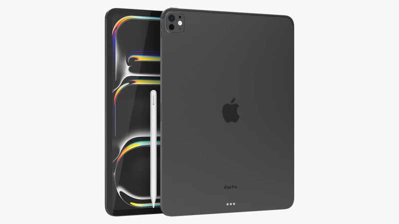 Apple IPad Pro M4 13-inch Black 3D Model .c4d .max .obj .3ds .fbx .stl .blend 