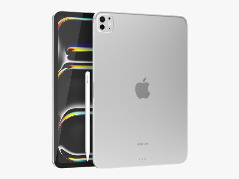 Apple iPad Pro M4 11-inch Silver Modelo 3D