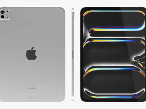 Apple iPad Pro M4 11-inch Silver 3D Model