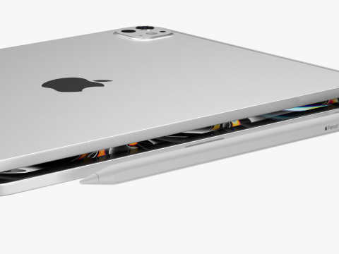 Apple iPad Pro M4 11-inch Silver 3D Модель