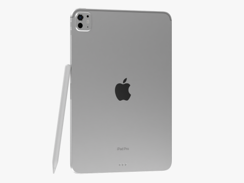 Apple iPad Pro M4 11-inch Silver 3D Модель