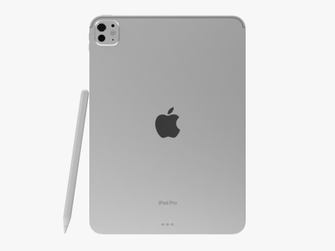 Apple iPad Pro M4 11-inch Silver 3D Модель