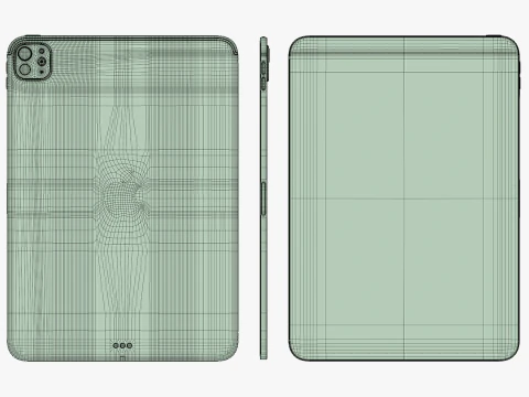 Apple iPad Pro M4 11-inch Silver 3D Model
