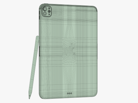Apple iPad Pro M4 11-inch Silver 3D Модель